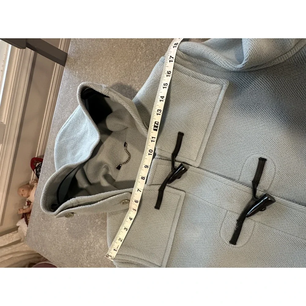 Vintage Authentic Burberry London England Duffle Coat 100% Wool Hooded Sz Med - Picture 16 of 16
